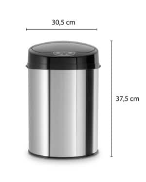 Echtwerk Badabfalleimer 9L mit Sensor-INOX BRUSHED